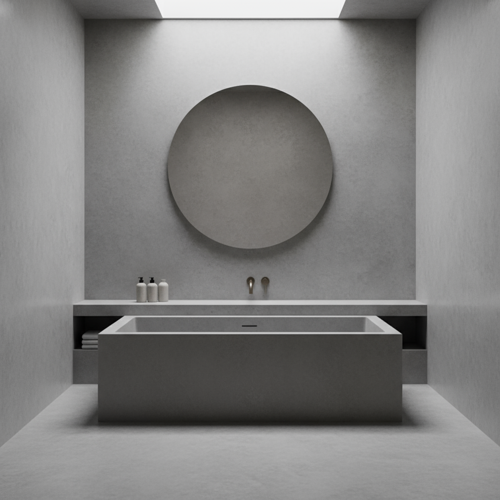 Fugenloser Mikrozement Boden in modernem Wohnzimmer München